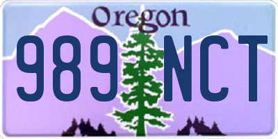 OR license plate 989NCT