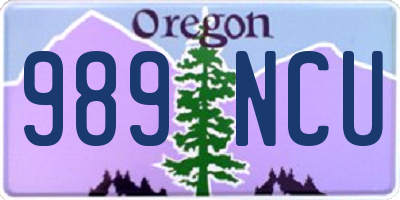 OR license plate 989NCU