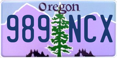 OR license plate 989NCX