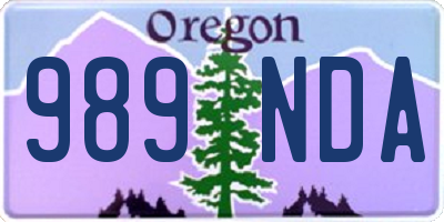 OR license plate 989NDA