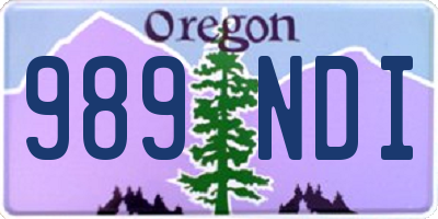 OR license plate 989NDI