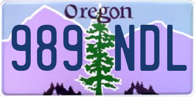 OR license plate 989NDL