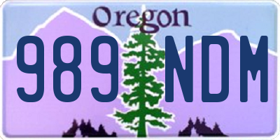 OR license plate 989NDM