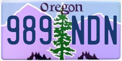 OR license plate 989NDN