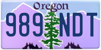 OR license plate 989NDT