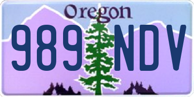 OR license plate 989NDV