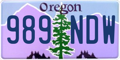 OR license plate 989NDW