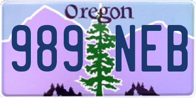 OR license plate 989NEB