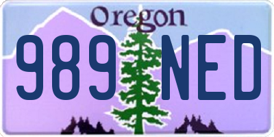 OR license plate 989NED