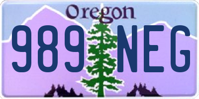 OR license plate 989NEG