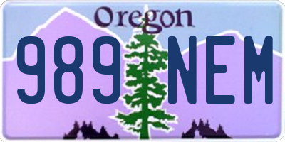 OR license plate 989NEM