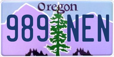 OR license plate 989NEN
