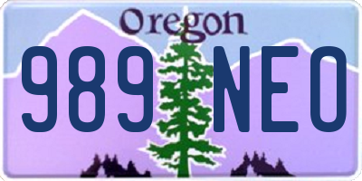 OR license plate 989NEO