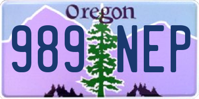 OR license plate 989NEP