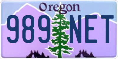 OR license plate 989NET