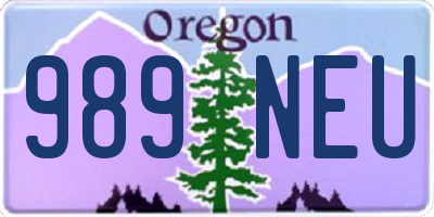 OR license plate 989NEU