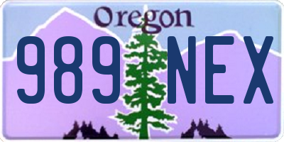 OR license plate 989NEX