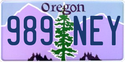 OR license plate 989NEY