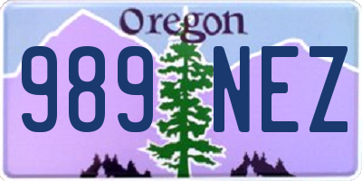 OR license plate 989NEZ