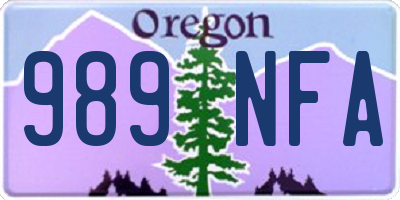 OR license plate 989NFA