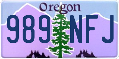OR license plate 989NFJ