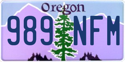 OR license plate 989NFM