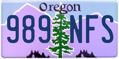 OR license plate 989NFS