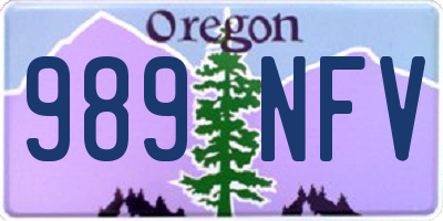 OR license plate 989NFV