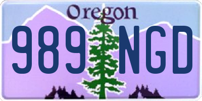 OR license plate 989NGD