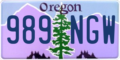 OR license plate 989NGW