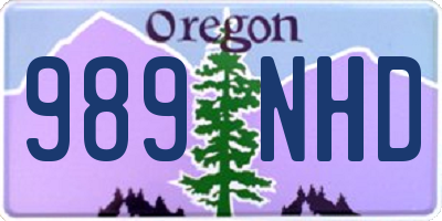 OR license plate 989NHD
