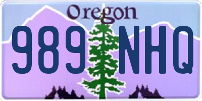 OR license plate 989NHQ