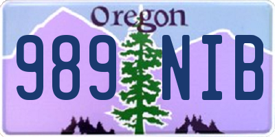 OR license plate 989NIB