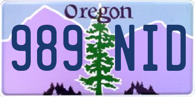 OR license plate 989NID