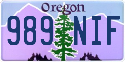 OR license plate 989NIF