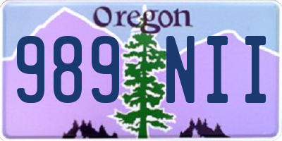 OR license plate 989NII