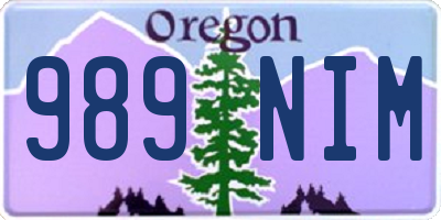 OR license plate 989NIM