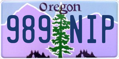 OR license plate 989NIP