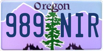 OR license plate 989NIR