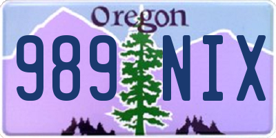 OR license plate 989NIX