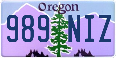 OR license plate 989NIZ