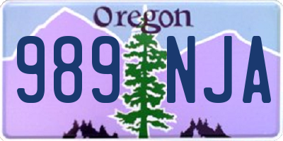 OR license plate 989NJA