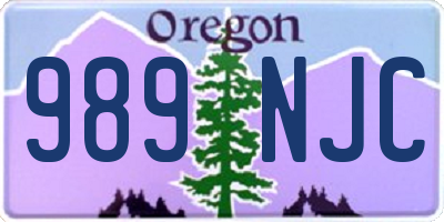 OR license plate 989NJC