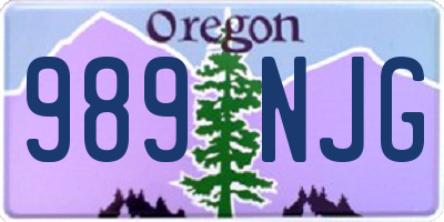OR license plate 989NJG