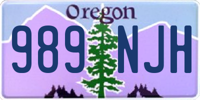 OR license plate 989NJH