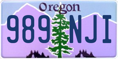 OR license plate 989NJI