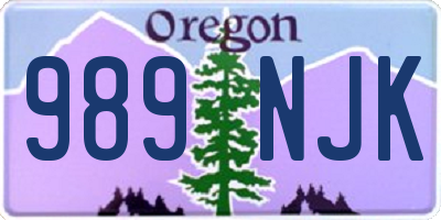 OR license plate 989NJK
