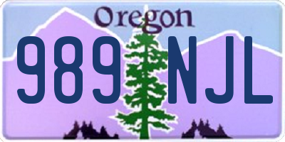 OR license plate 989NJL
