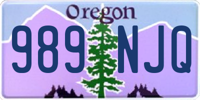 OR license plate 989NJQ