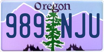OR license plate 989NJU